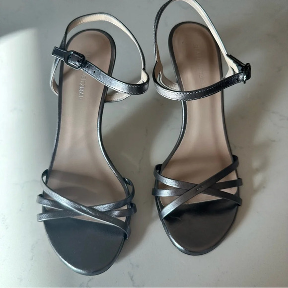 Stuart Weitzman Starla 80 Ankle strap Sandal Color Gunmetal Size: 5 - Picture 3 of 6